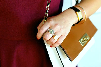 Kate spade bag and vintage jewelry at sarah lawrence