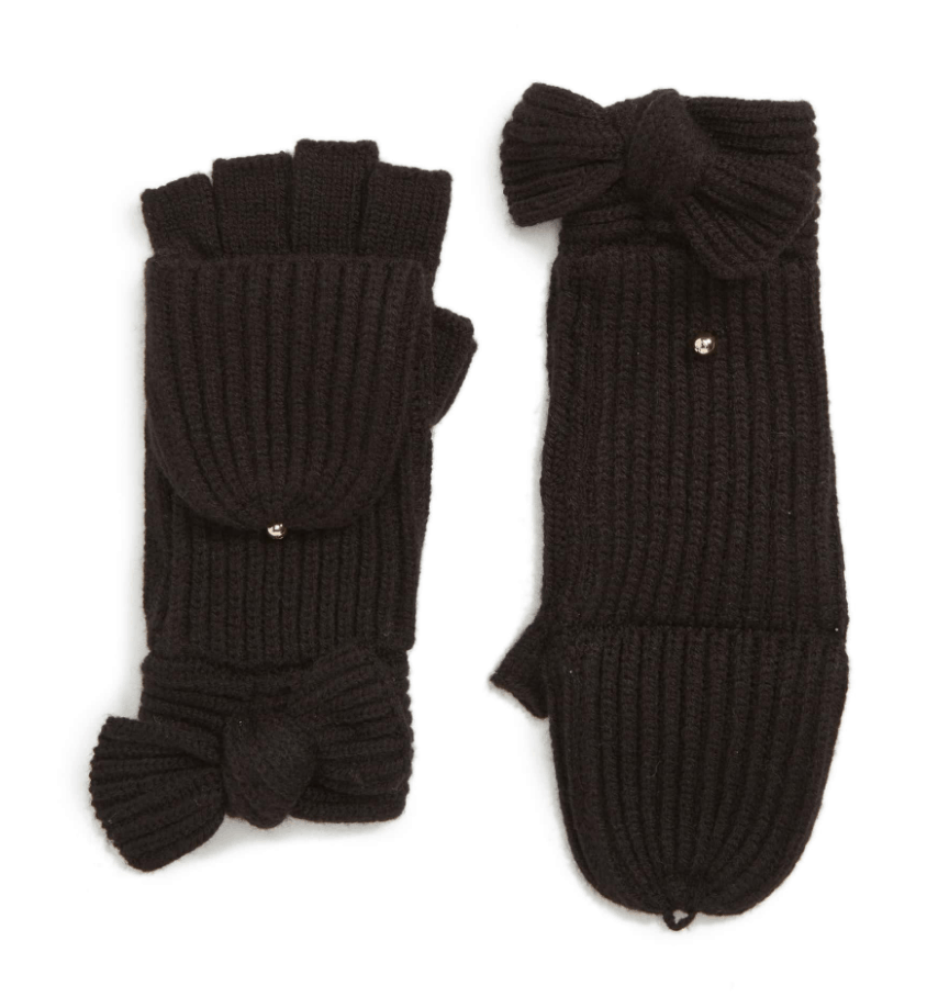 Kate Spade convertible mittens in black