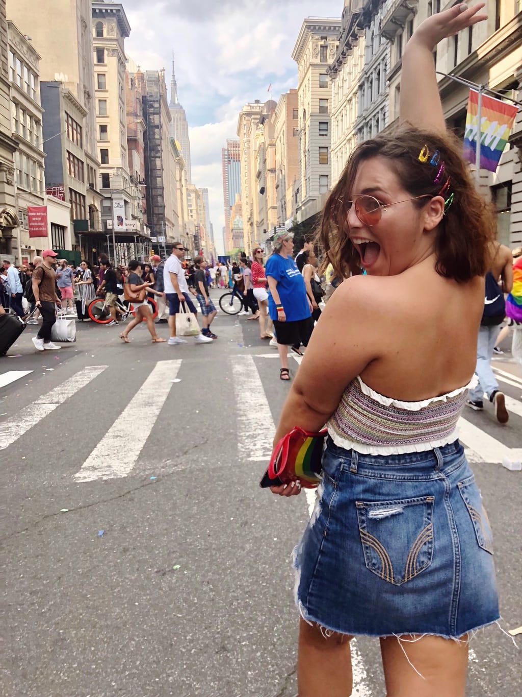 Girl walking in the Pride Parade