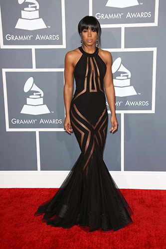 Kelly Rowland in Georges Chakra Couture at the 2013 Grammys