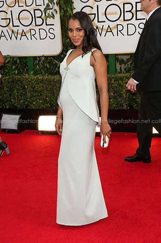 Kerry Washington in custom Balenciaga at the 2014 Golden Globes