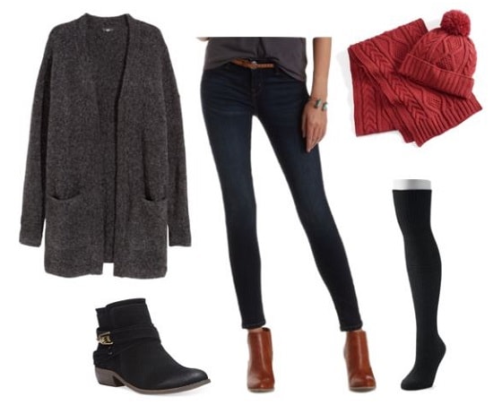 Layering knee socks over jeans