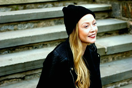 Knit beanie college street style trend