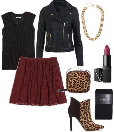 Lace skirt night out look