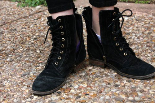Lace up boots trend at the University of Texas at Austin