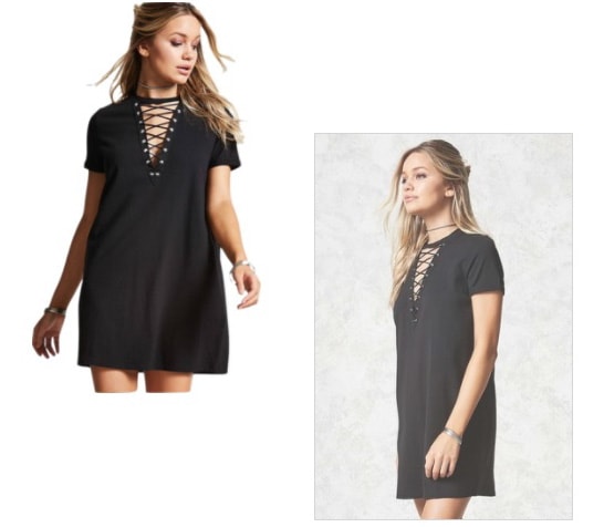 lace up tee shirt dress