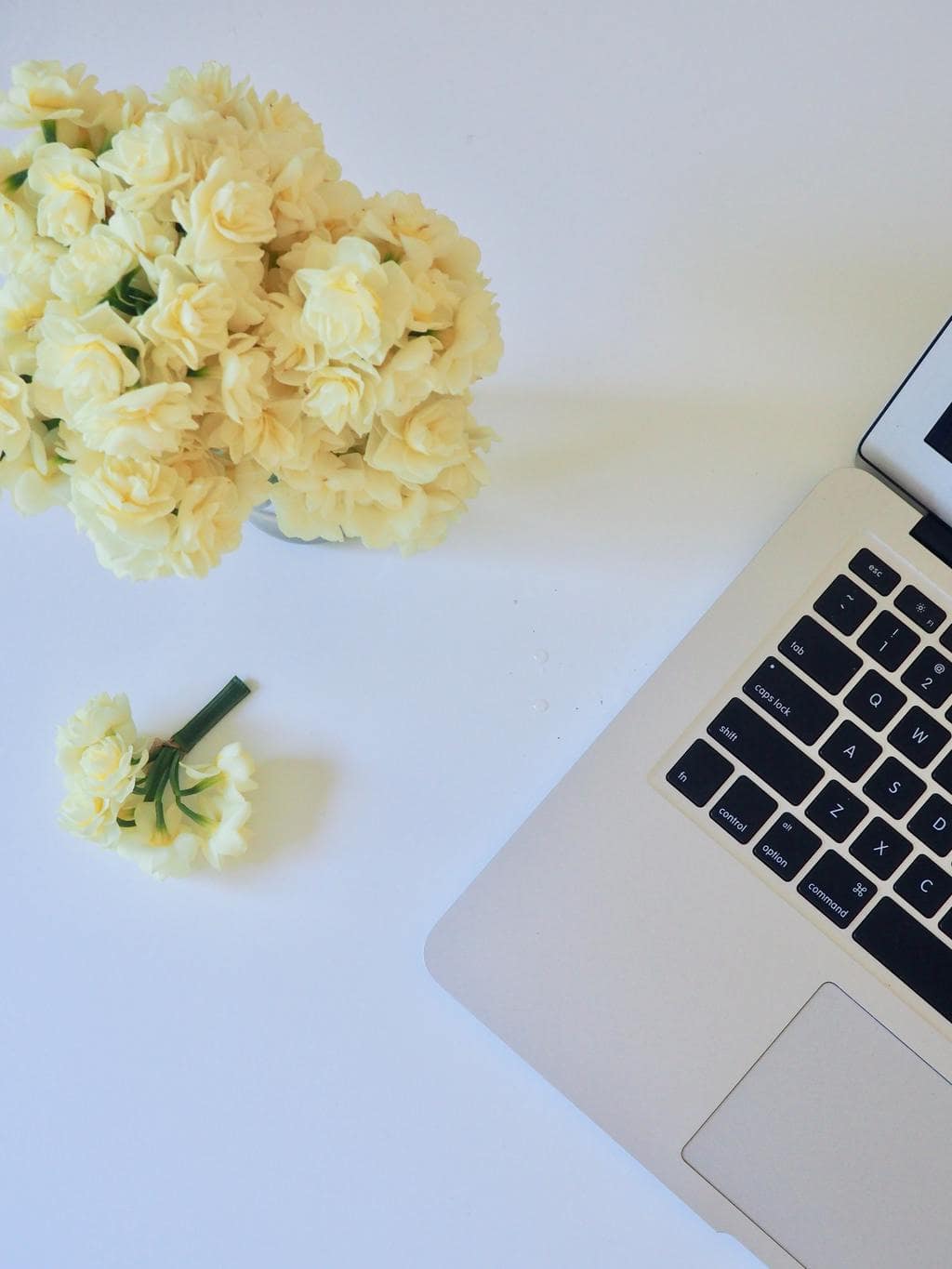 Laptop with flowers