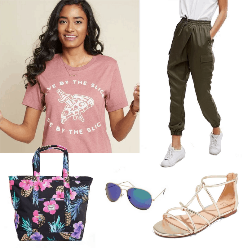 We love being comfortable and lazy but not looking like a slob. Pair army green utility joggers with a fun graphic tee for a cozy look without sacrificing style!