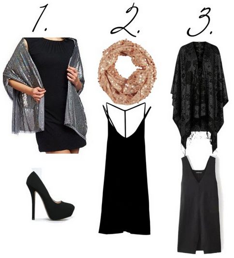 lbd and sparkly wrap looks