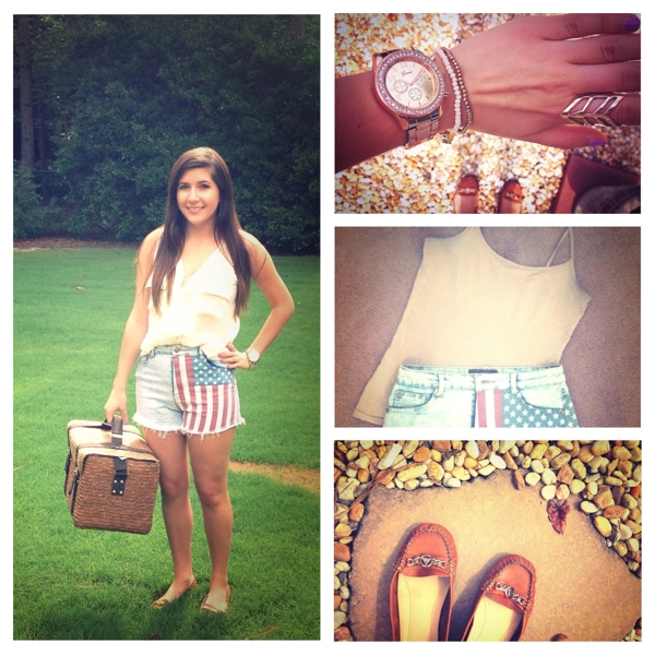 Leah American Flag Shorts Outfit 