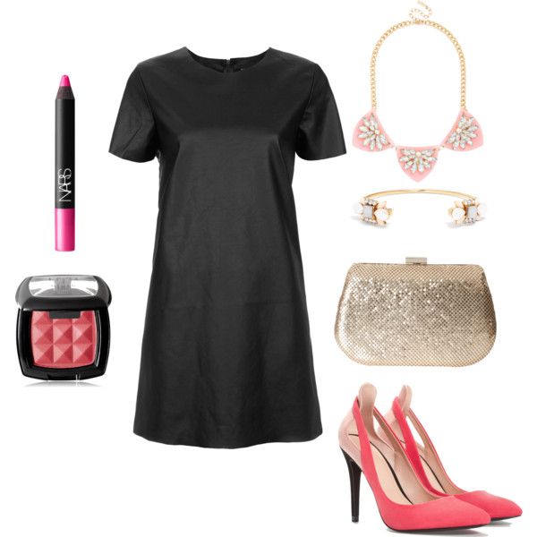 Leather look dress night out