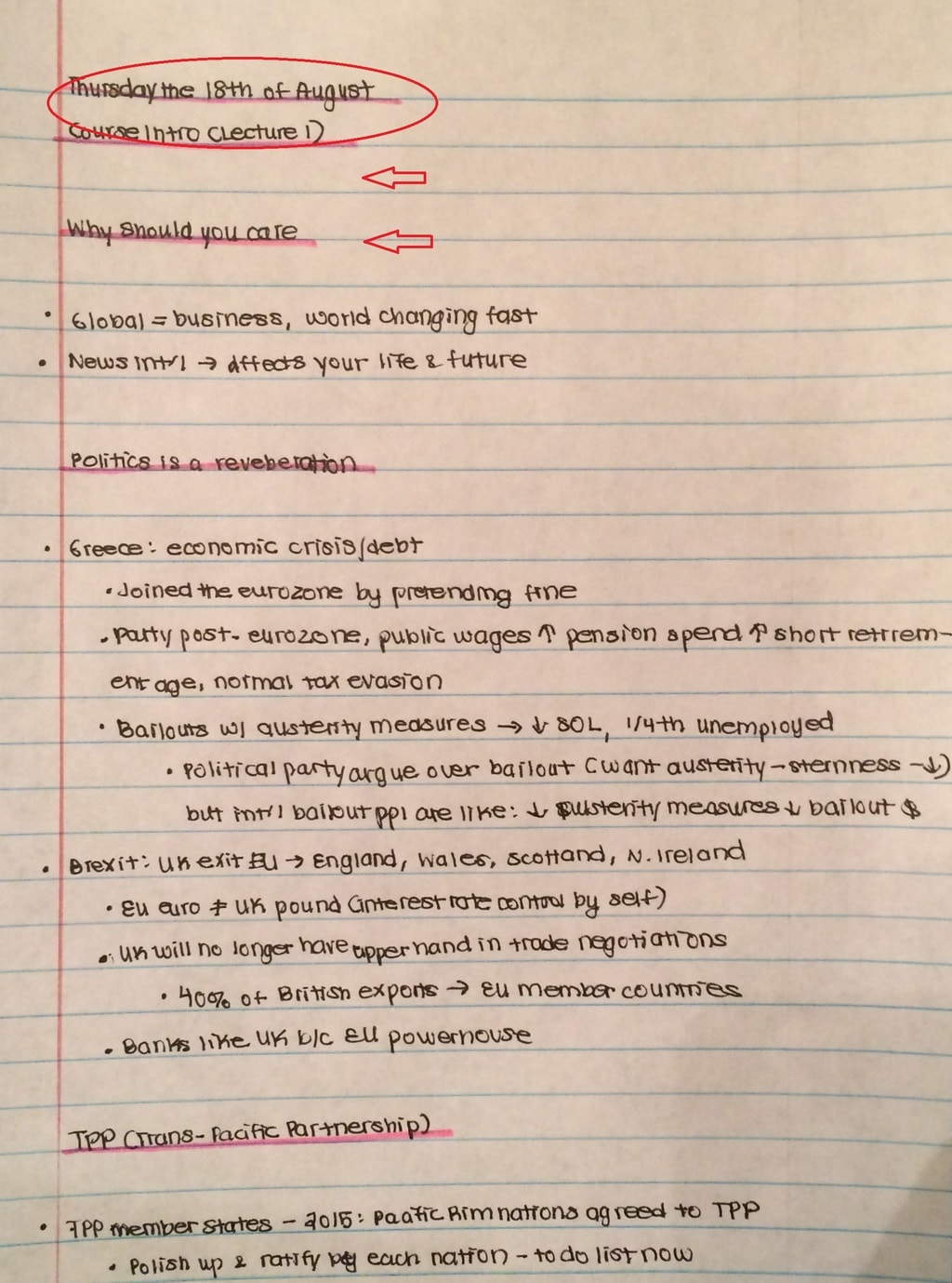 lecture symbols