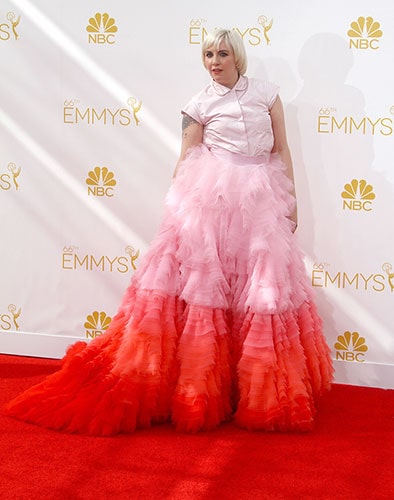 Lena Dunham in Giambattista Valli Couture at the 2014 Emmy Awards