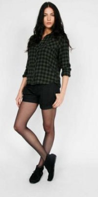 Les Halles Green plaid shirt
