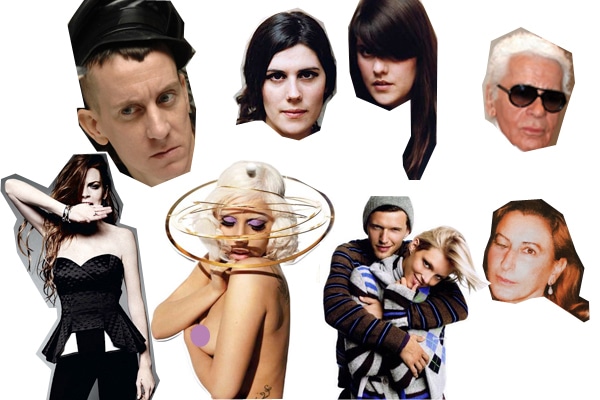 Lindsay Lohan, Jeremy Scott, Lady Gaga, Kate & Laura Mulleavy, Karl Lagerfeld, Miuccia Prada