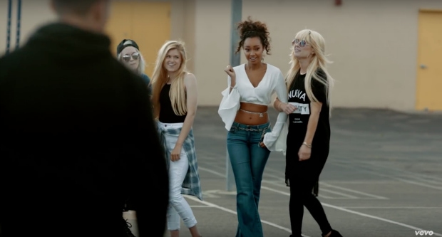 Little Mix wear bizarre outfits to film video for Woman Like Me in London