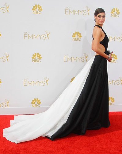 Lizzy Caplan in Donna Karan Atelier at the 2014 Emmy Awards