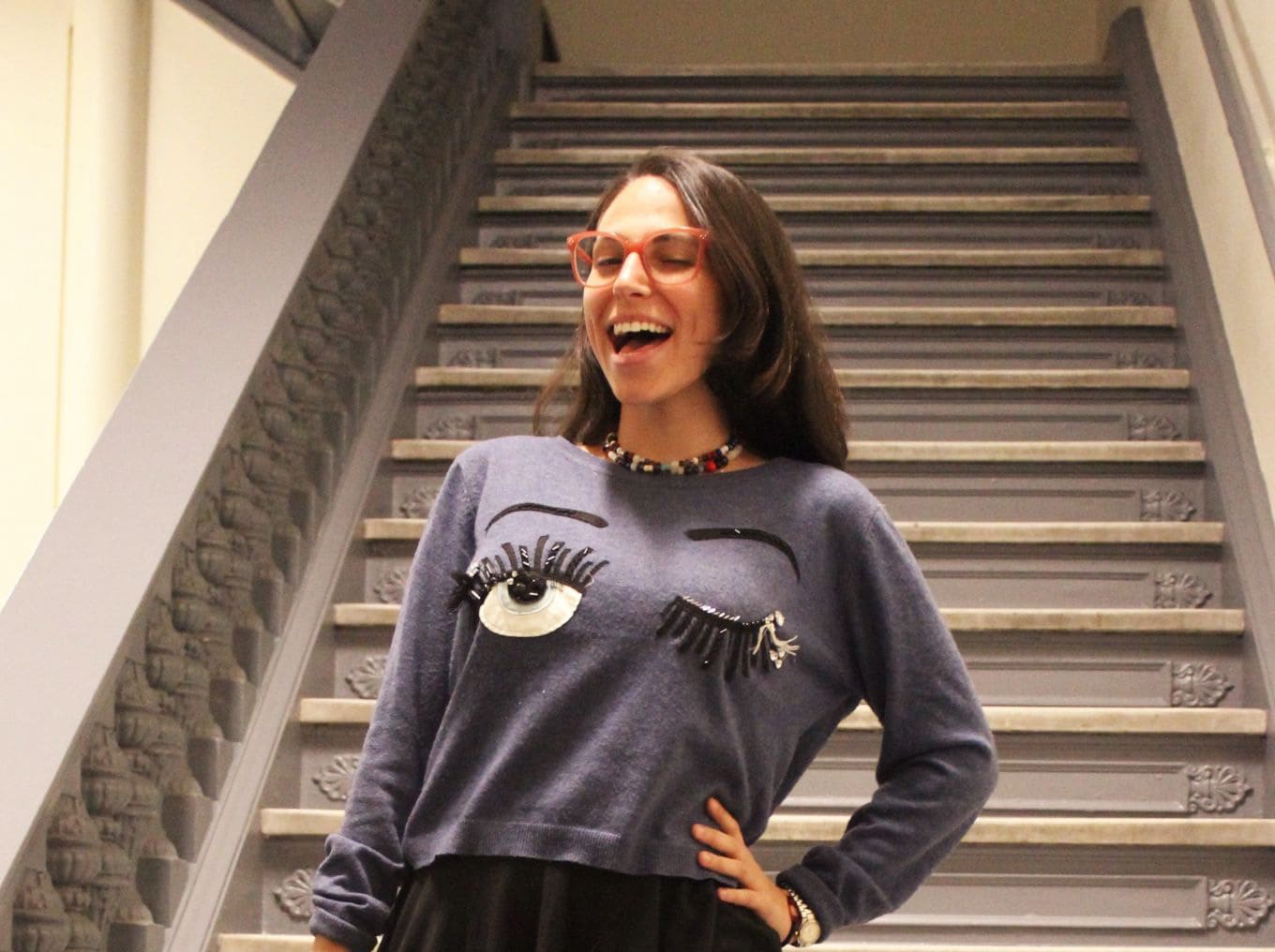 Barnard College Style: Winking Sweater