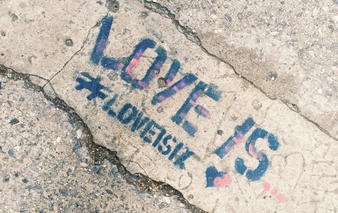 love is sidewalk art