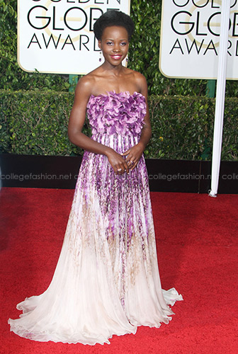 Lupita N'yongo Golden Globes 2015 in Giambattista Valli Couture