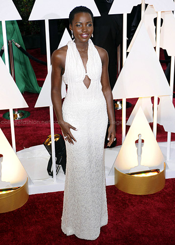 Lupita Nyong'o in Custom Calvin Klein Collection at the 2015 Oscars