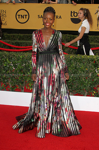 Lupita Nyongo in Elie Saab at the 2015 SAG Awards