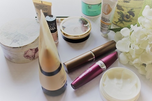 Beauty Products Scattered on a Table