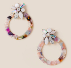 Photo of marbled resin statement earrings.