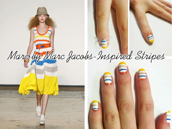 DIY nail art tutorial: Marc by Marc Jacobs-Inspired stripes