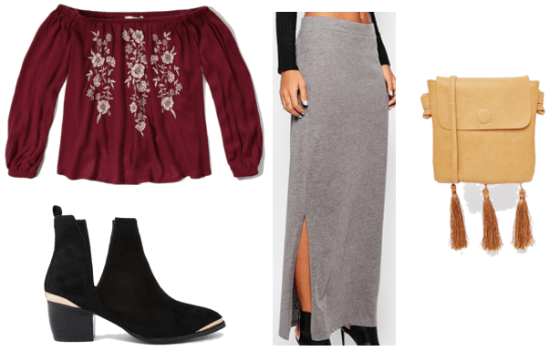 Maroon Peasant Top