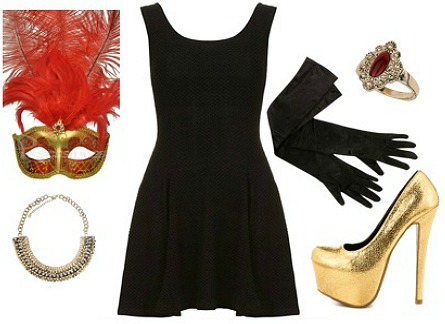 Masquerade costume - black dress Halloween costume ideas