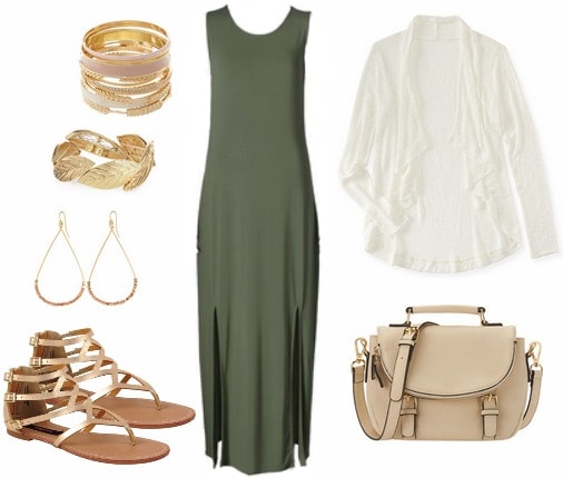 Maxi dress back to school outfit