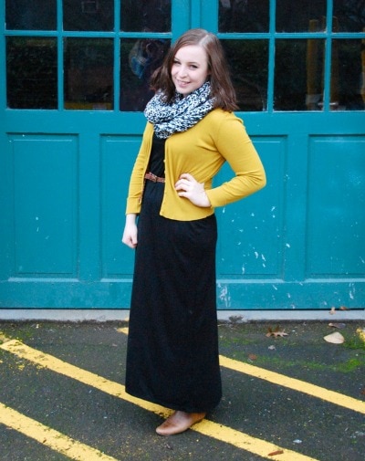 Maxi skirt winter outfit