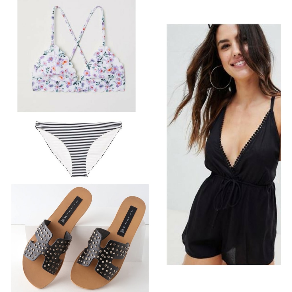 If you aren't mixing bikini tops and bottoms, you should be. Paring your striped and floral bikini pieces creates new and interesting looks without spending money. Wear a white floral bikini top with classic striped bikini bottoms to look fresh by the pool.