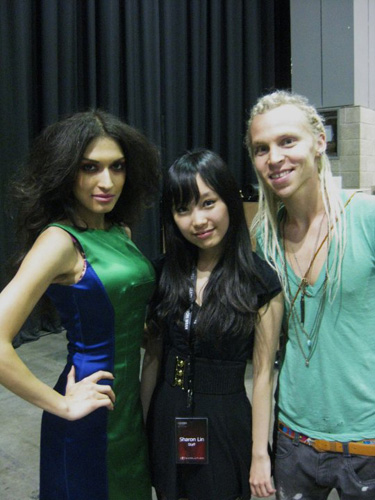 Me with a model and Project Runway designer Blayne Walsh