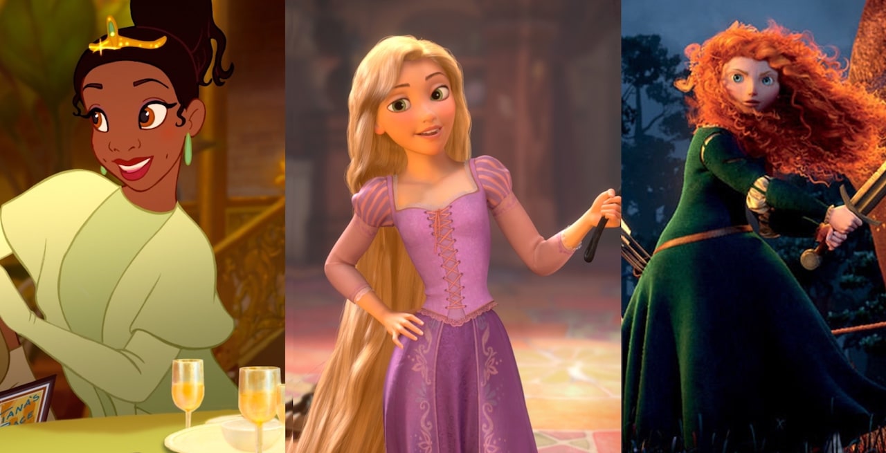Modern Disney Princess Makeup Merida, Tiana, Rapunzel