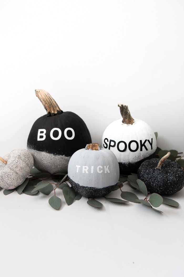 modern diy glitter pumpkins halloween decor