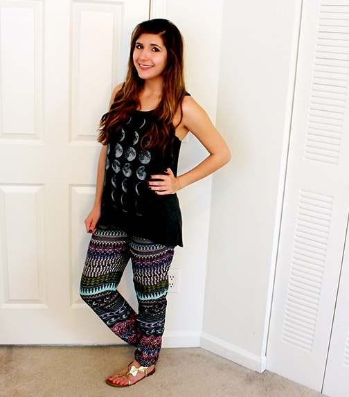 Challis pants with graphic tank