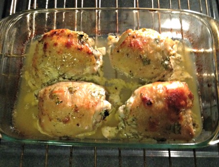 Mostly cooked chicken