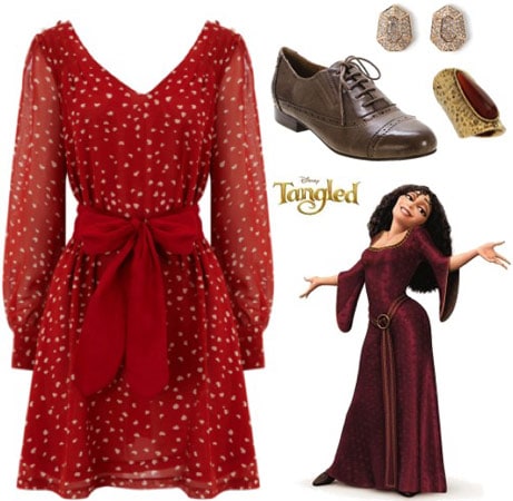 Outfit inspired by Mother Gothel from Disney's Tangled