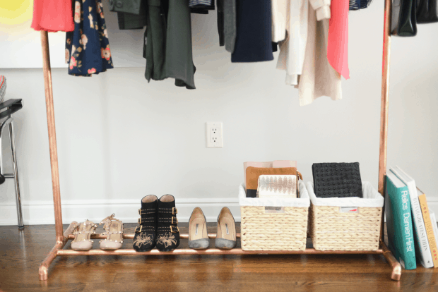 clothing rack with summer pieces