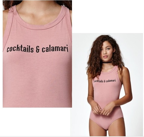 Cocktails and Calamari bodysuit by LA Hearts in pink