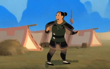 Disney's Mulan disguised as the warrior Ping