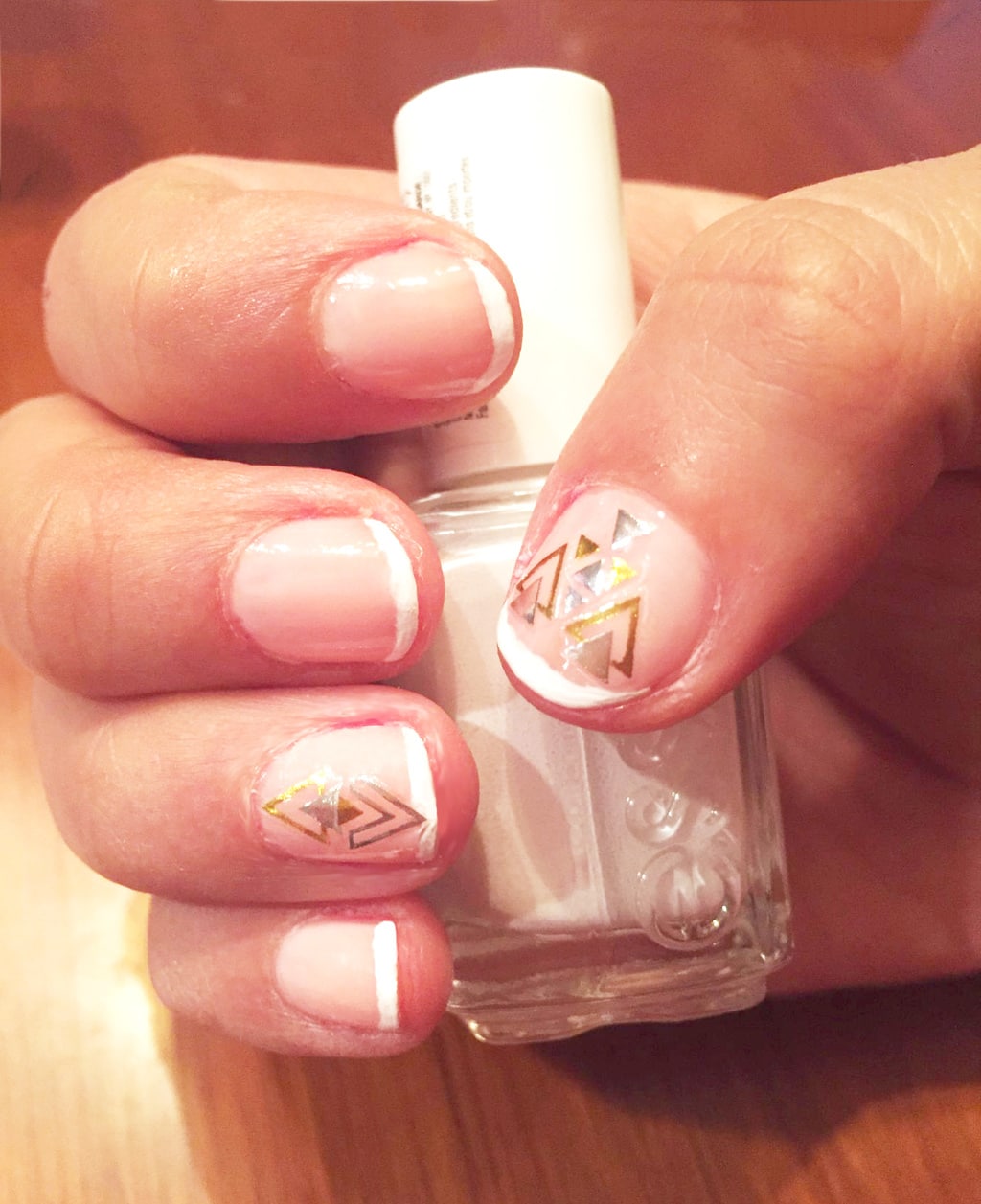 Nail stickers on french nails