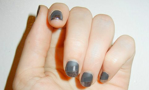 Nail polish finishes manicure - matte, cream, and metallic stripes