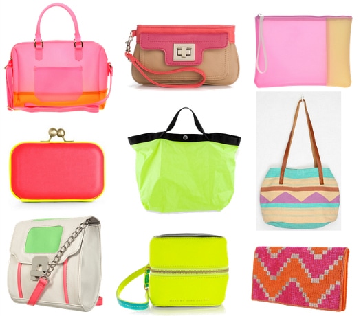 neon color-blocked bags