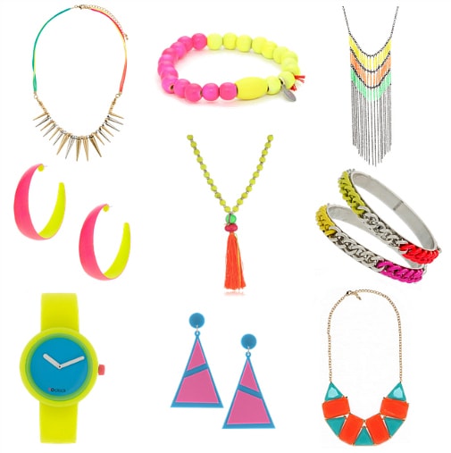 neon color-blocked jewelry