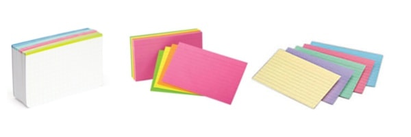 New semester organization index cards