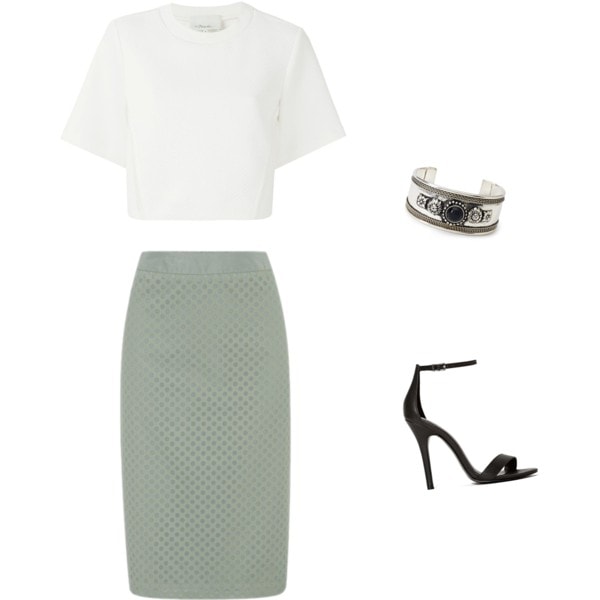 crop top and pencil skirt