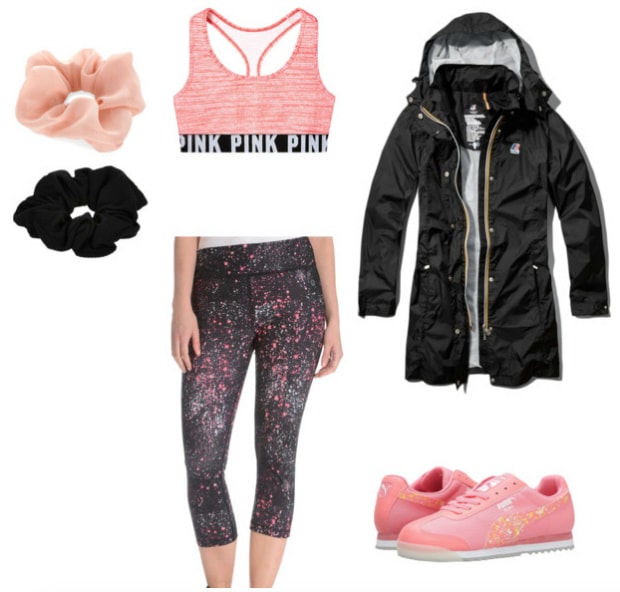 pink and black workout look